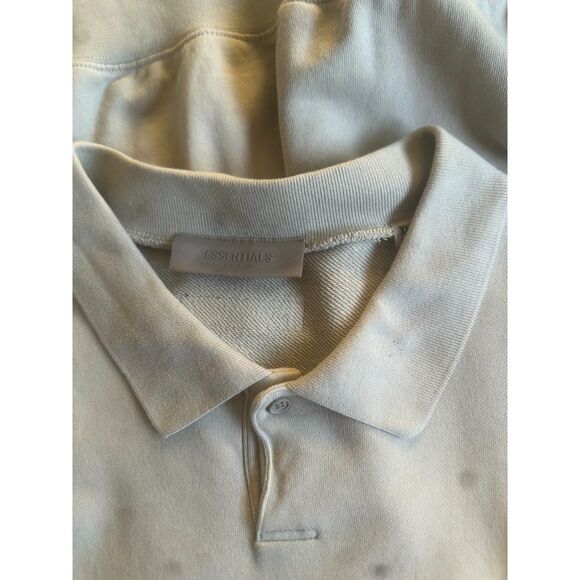 Fear Of God Essentials FOG Classical Polo Oversized Sand Beige Sweatshirt Sz XL - Picture 9 of 16